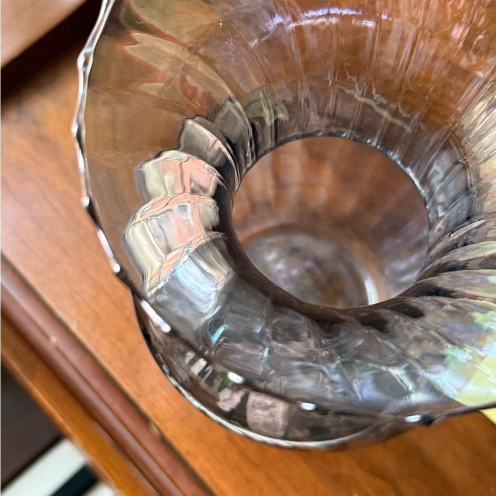 Vintage Glass Vase - Translucent Blue Gray